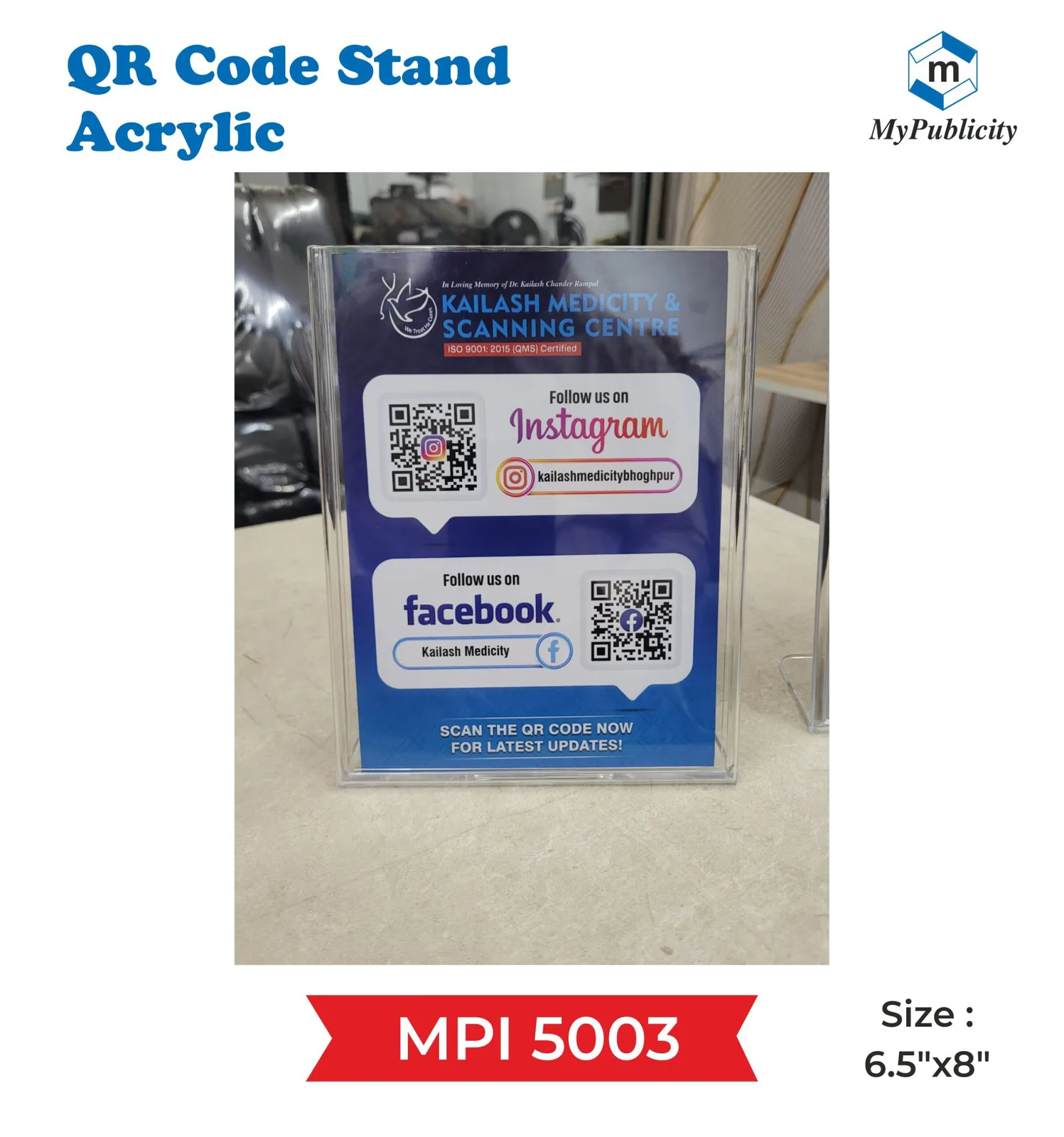 QR Code Stand (Acrylic) (MPI 5003)