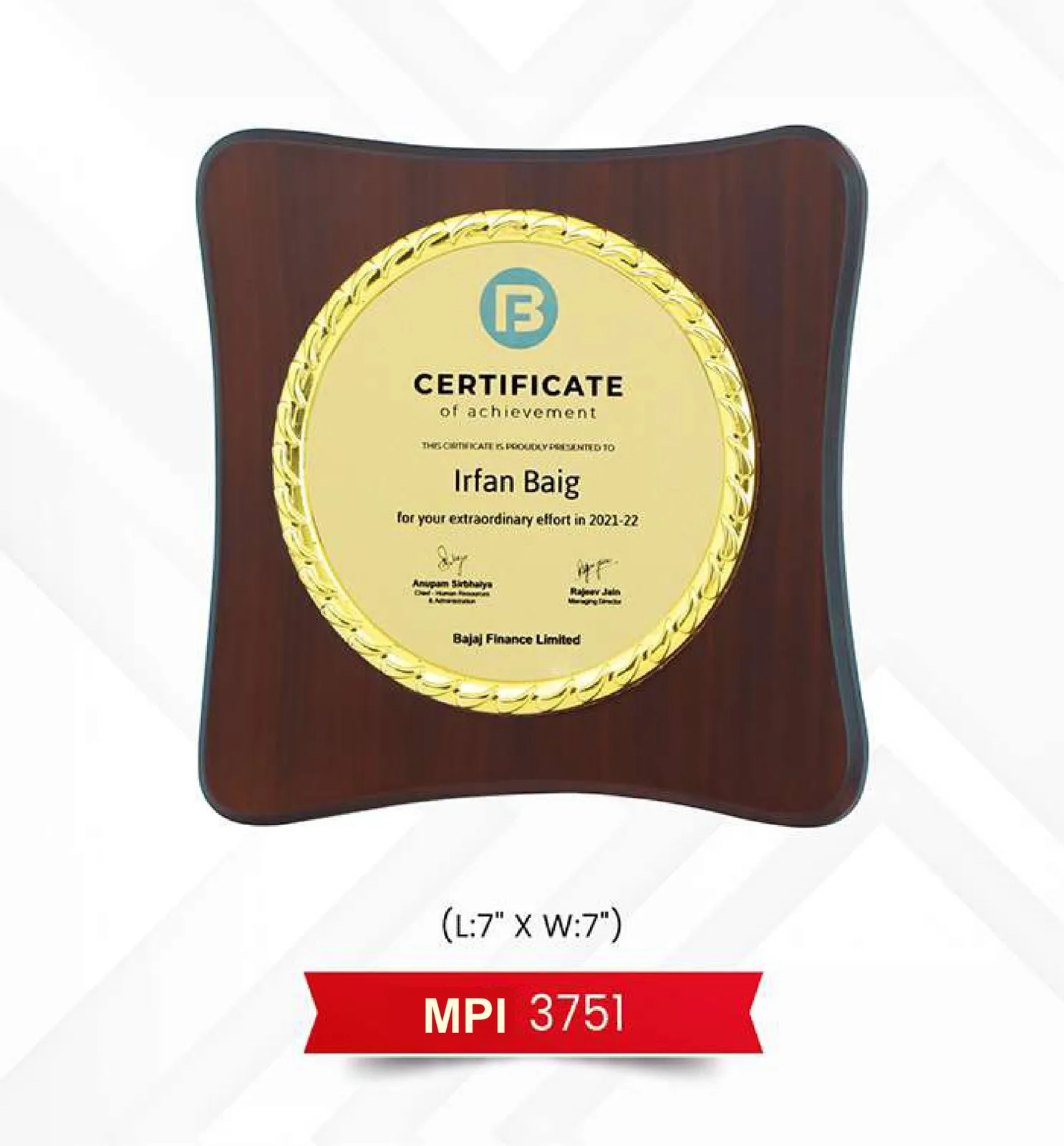 Plaque Trophy (MPI 3751)