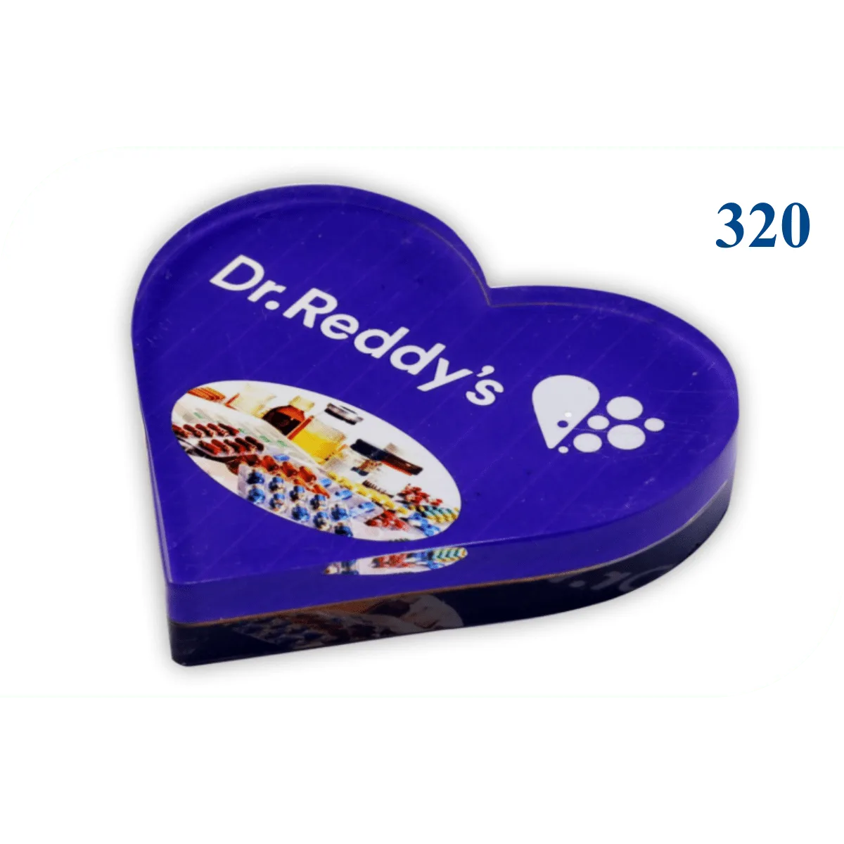 Paper Weight Heart Shape Acrylic (320)