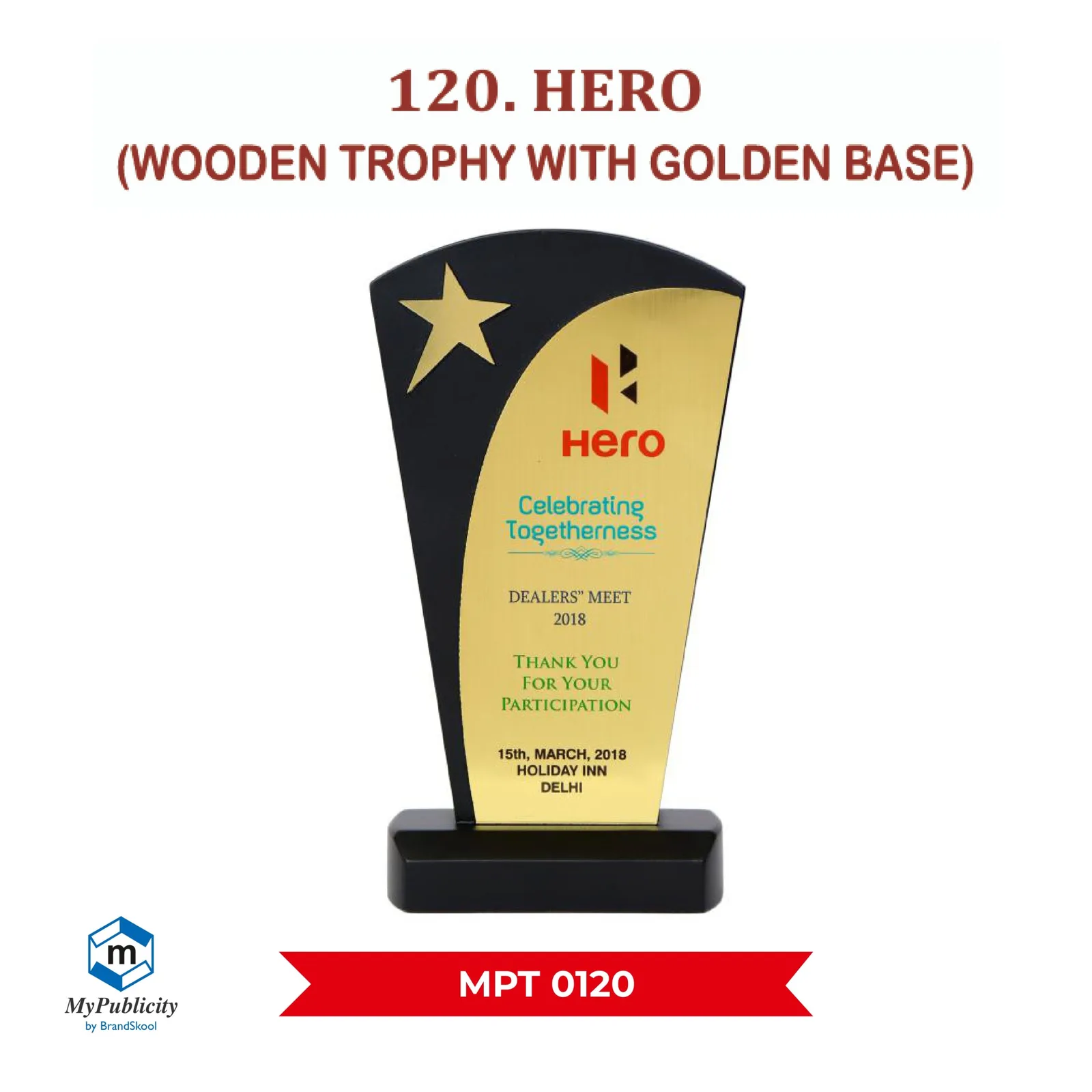 Wooden Trophy – Momento – Award (MPT 0120)