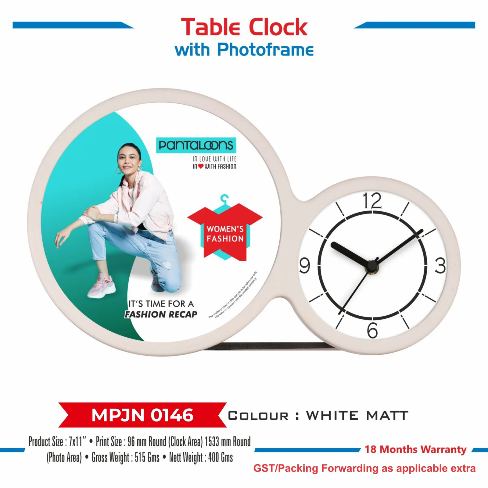 Table Clock with Photoframe (MPJN 0146)