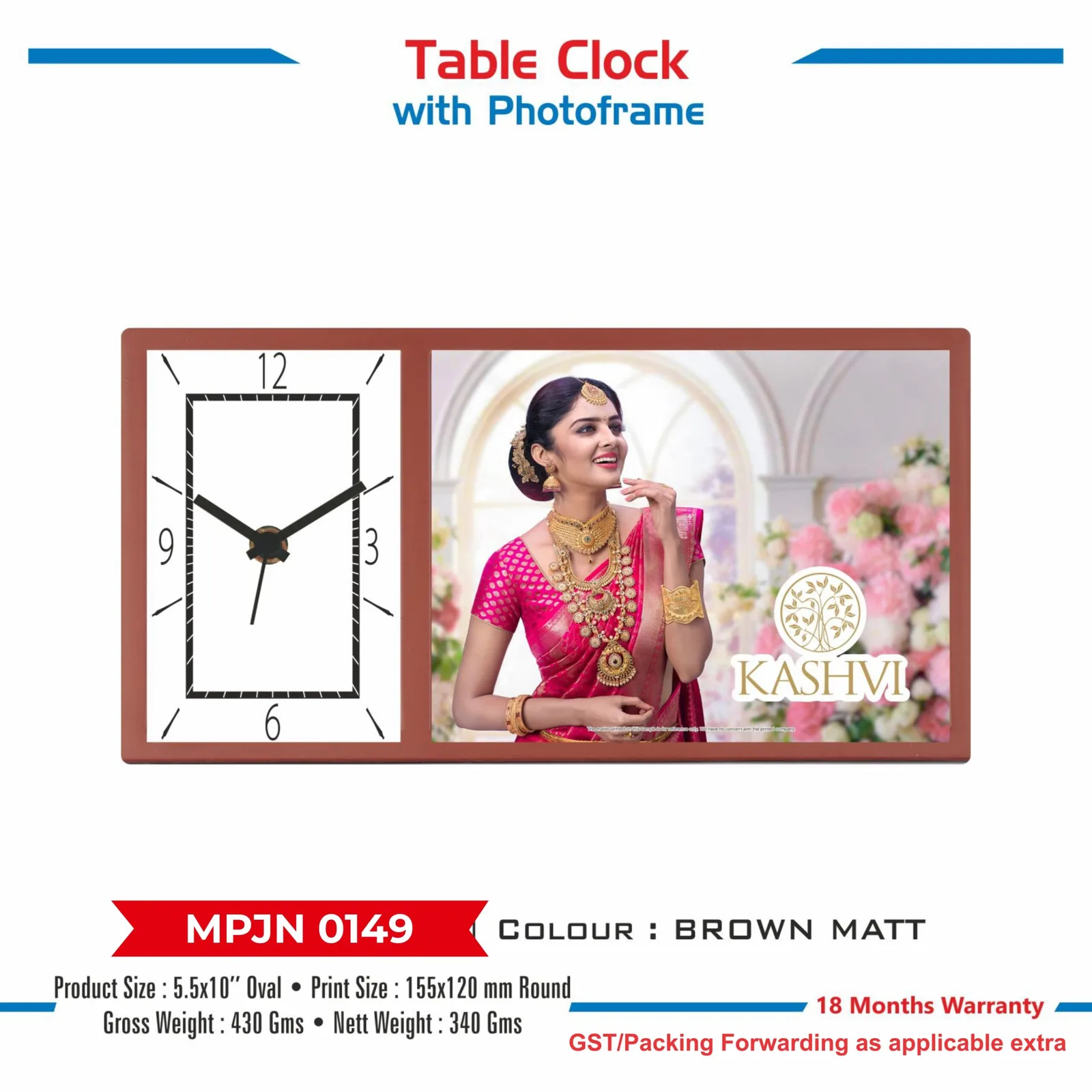 Table Clock with Photoframe (MPJN 0149)