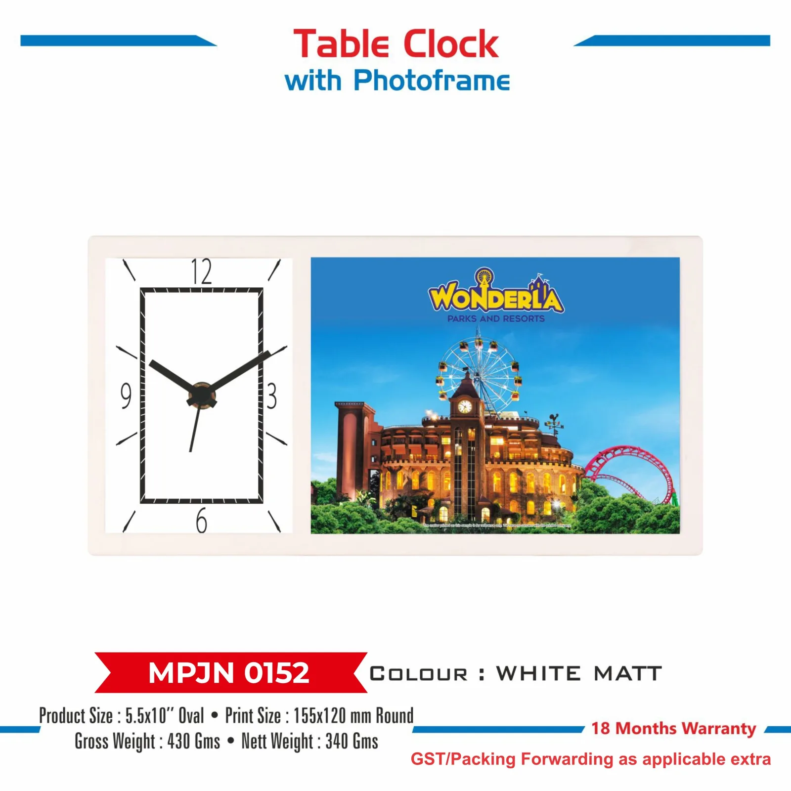 Table Clock with Photoframe (MPJN 0152)