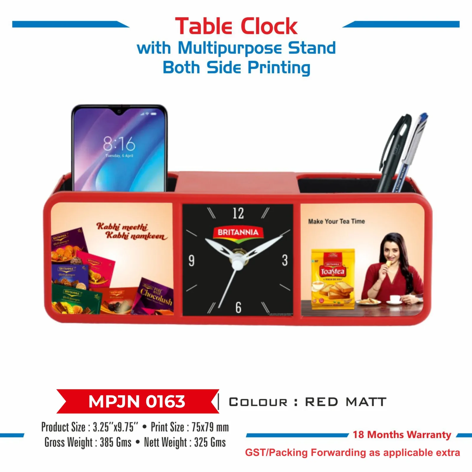 Table Clock with Multipurpose Stand (MPJN 0163)
