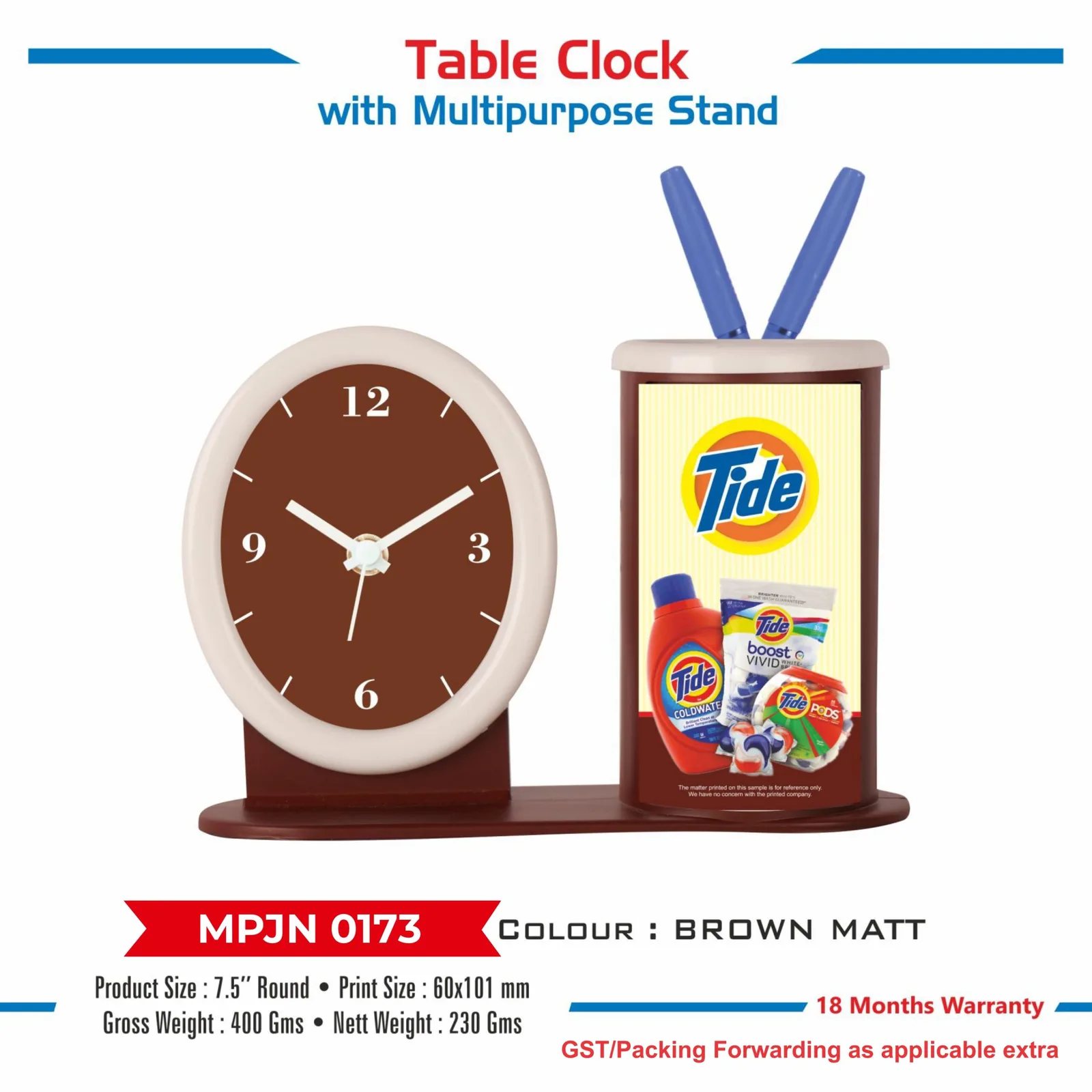 Table Clock with Multipurpose Stand (MPJN 0173)