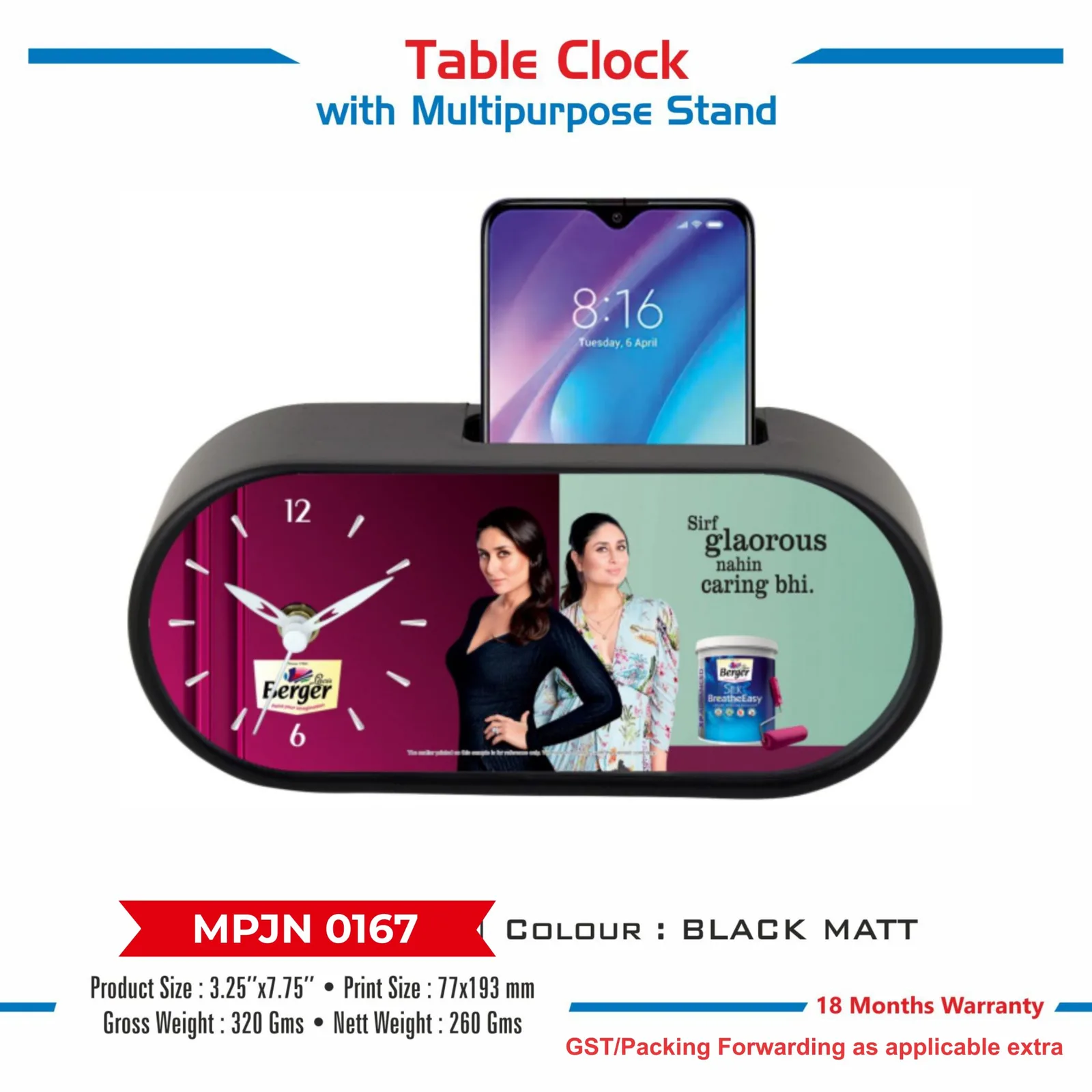 Table Clock with Multipurpose Stand (MPJN 0167)
