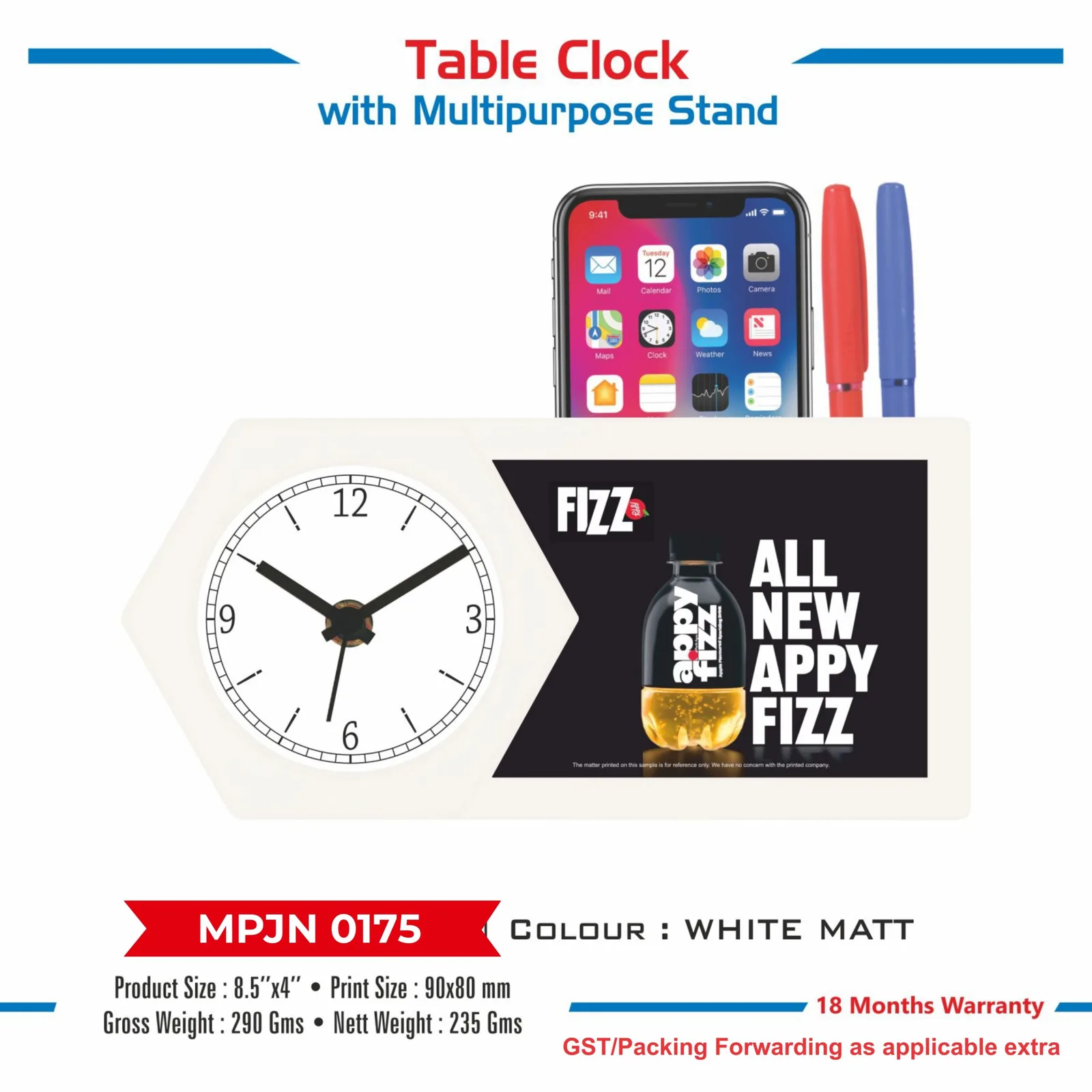 Table Clock with Multipurpose Stand (MPJN 0175)