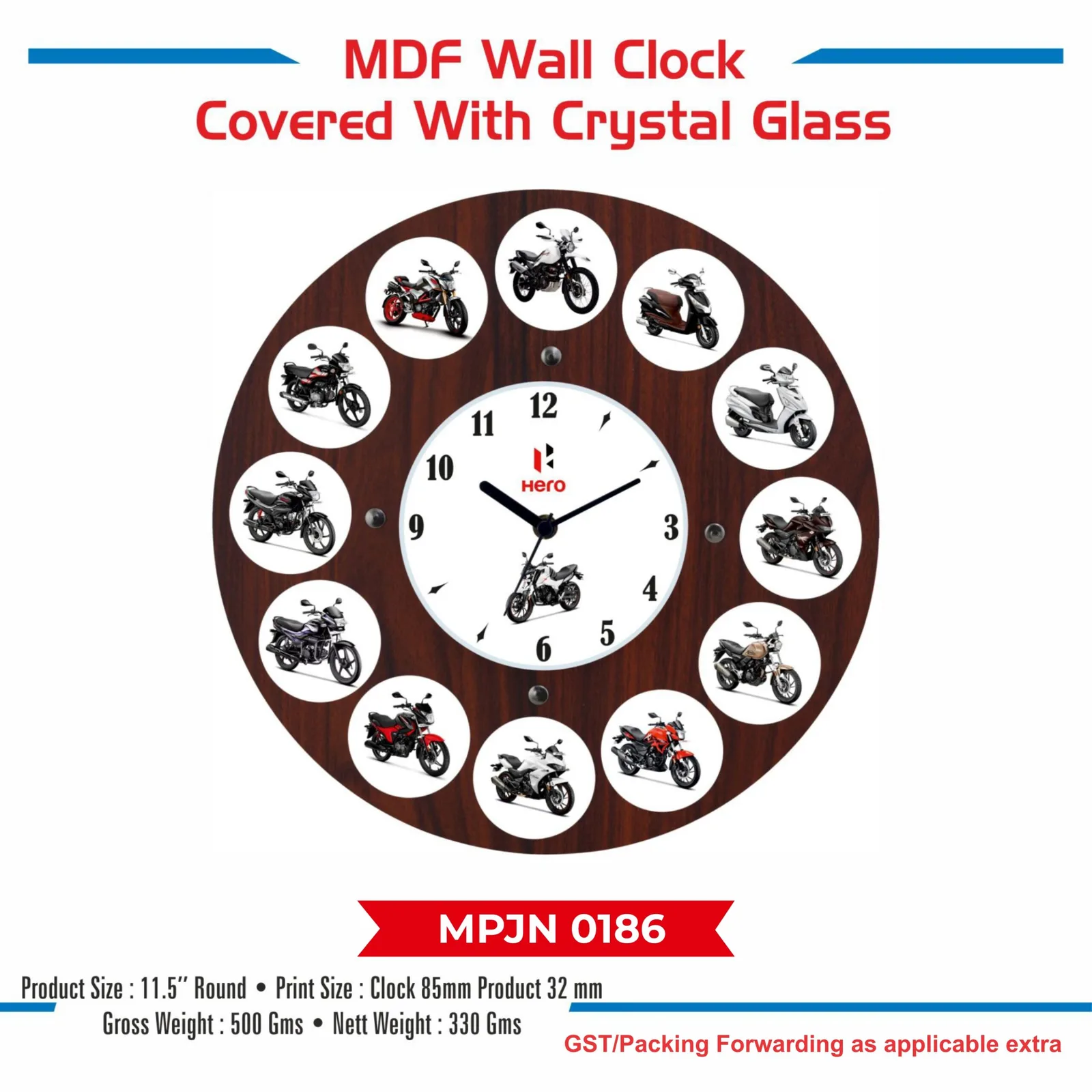 Wooden Wall Clock (MPJN 0186)