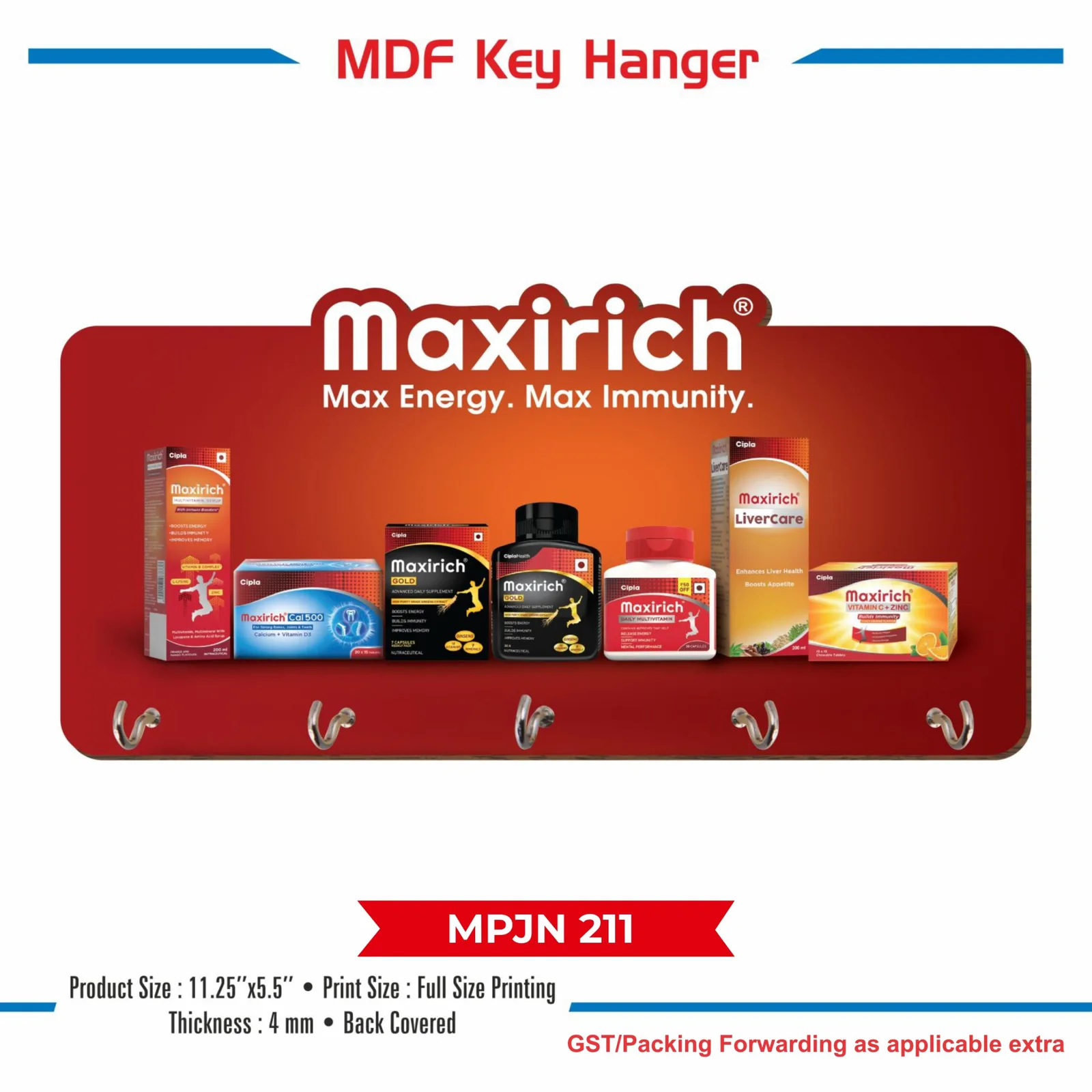 Wooden MDF Key Hanger (MPJN 211)