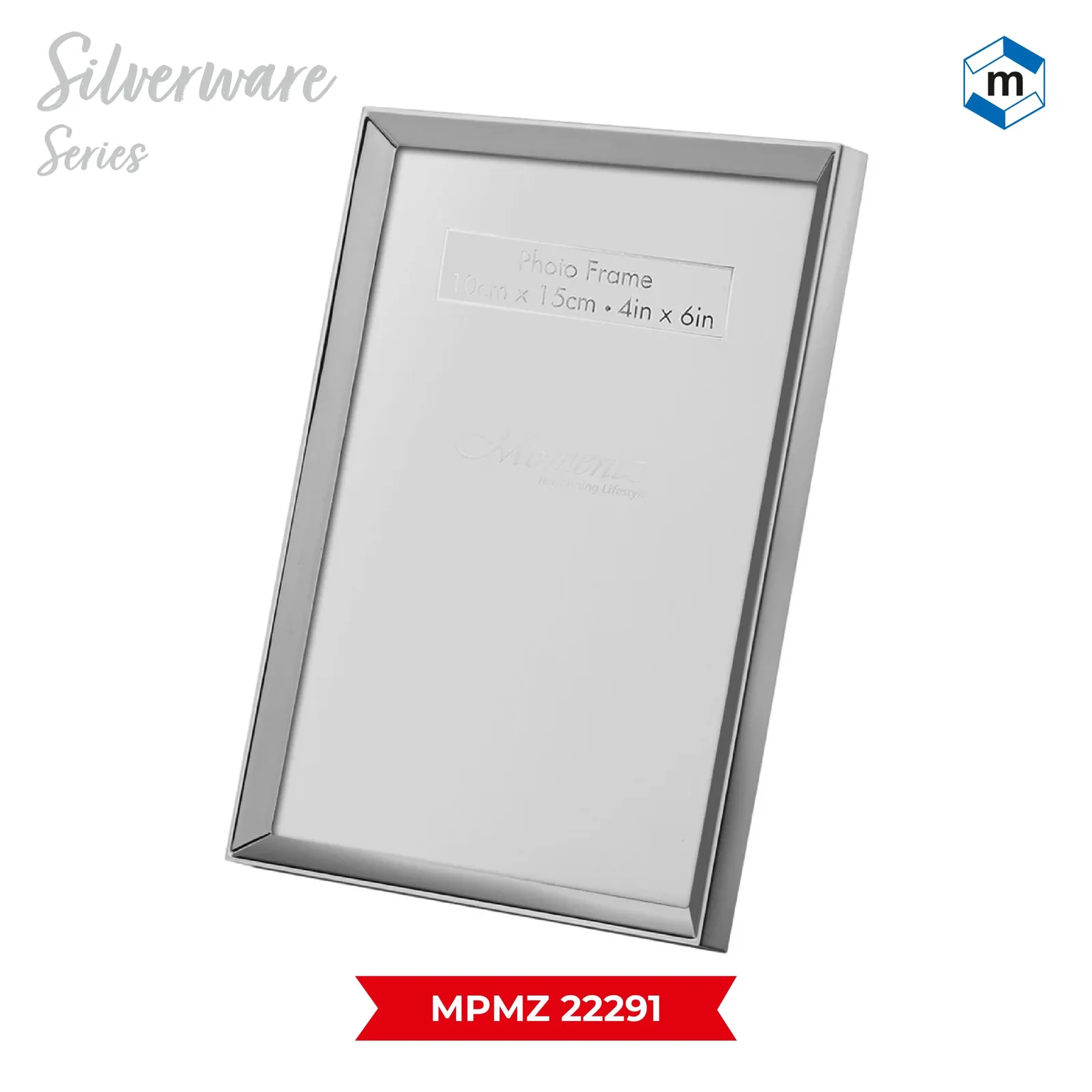 Edgy Silver Photoframe Small (4″ x 6″) (MPMZ 22291)