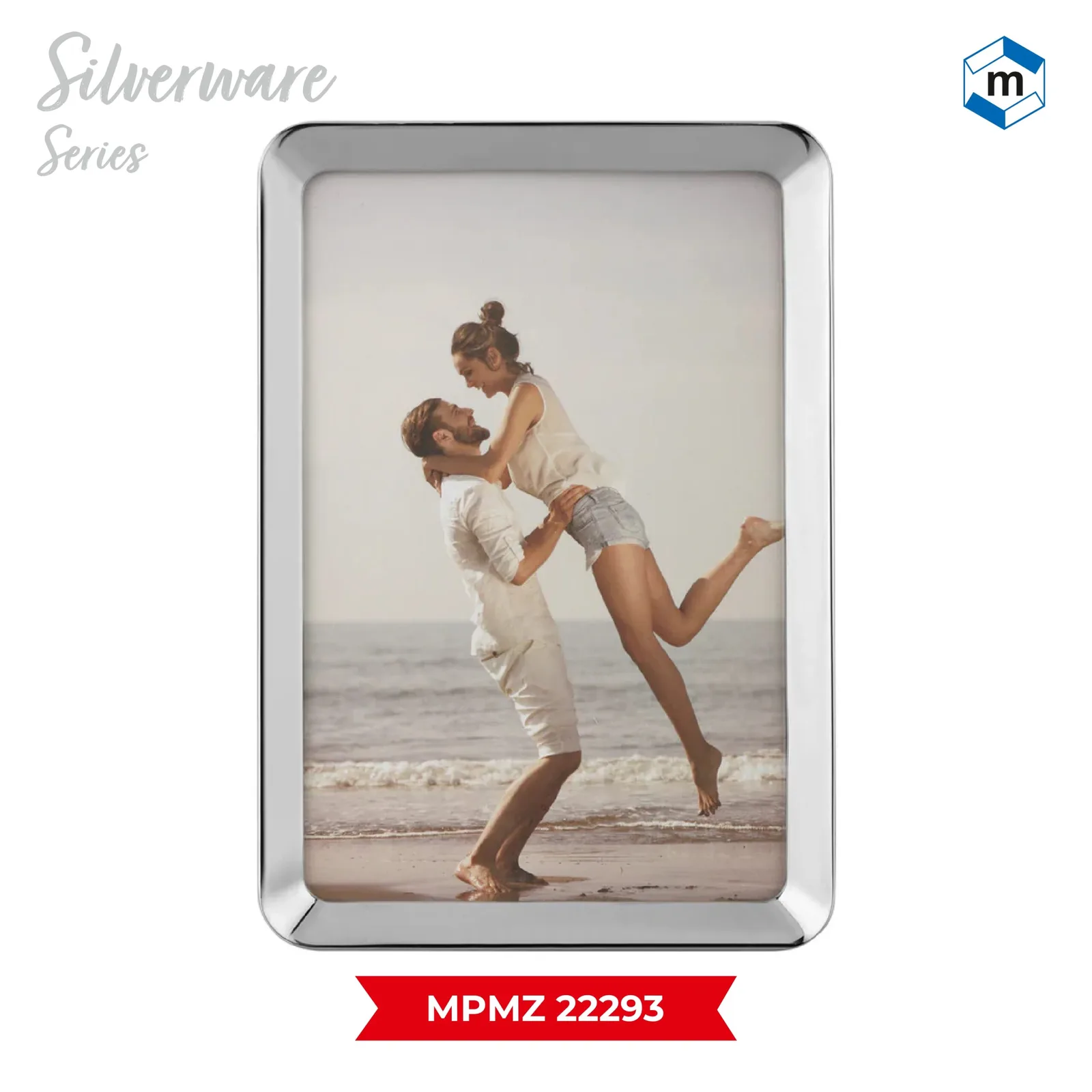 Curvy Edge Silver Photoframe Small (4″x6″) (MPMZ 22293)