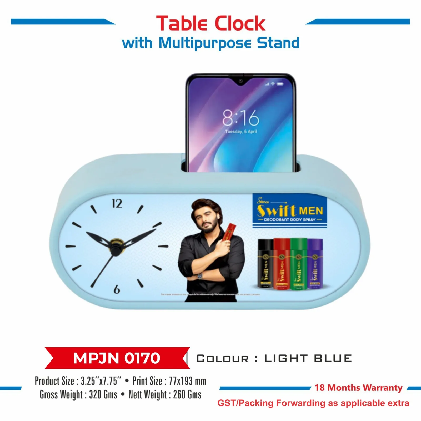 Table Clock with Multipurpose Stand (MPJN 0170)