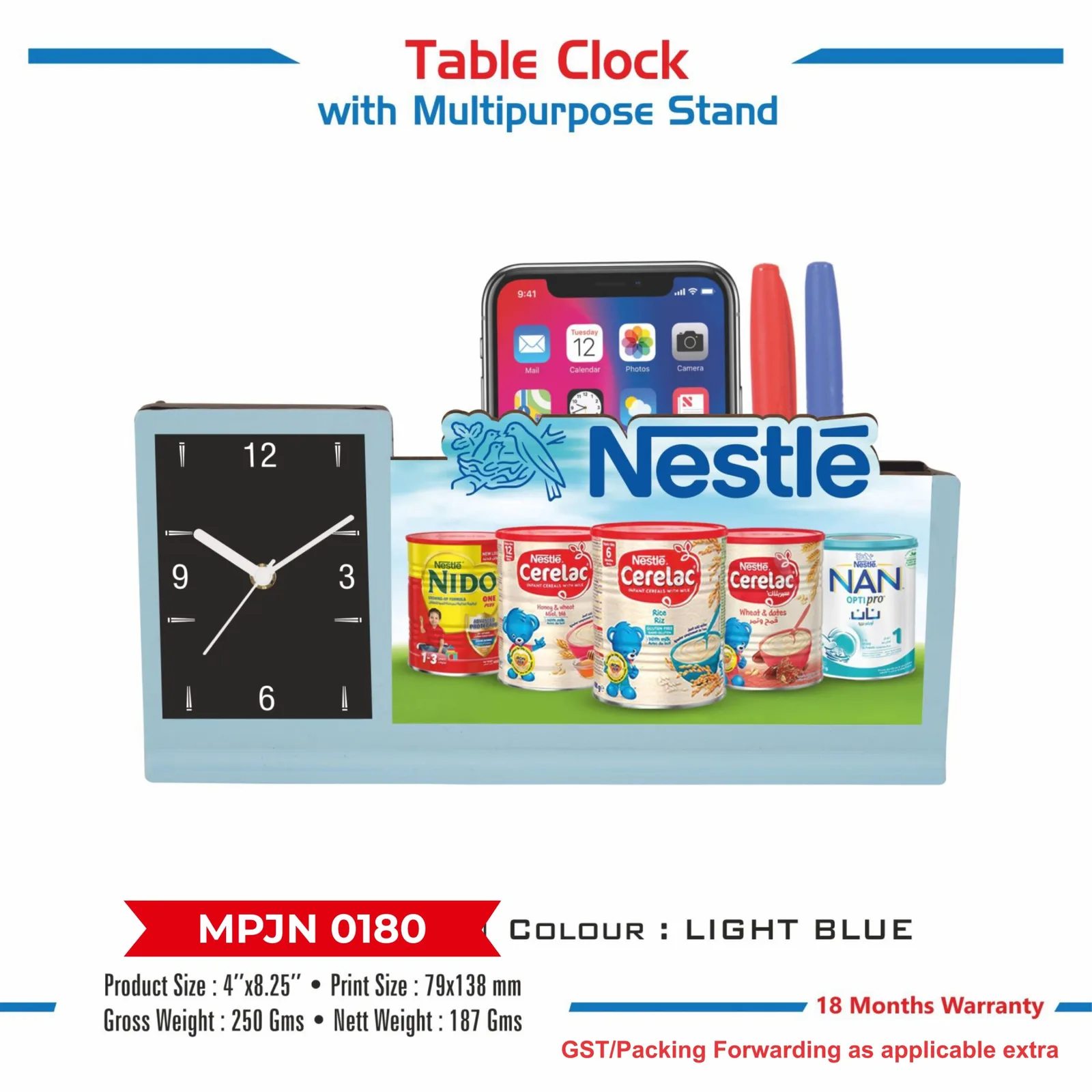 Table Clock with Multipurpose Stand (MPJN 0180)